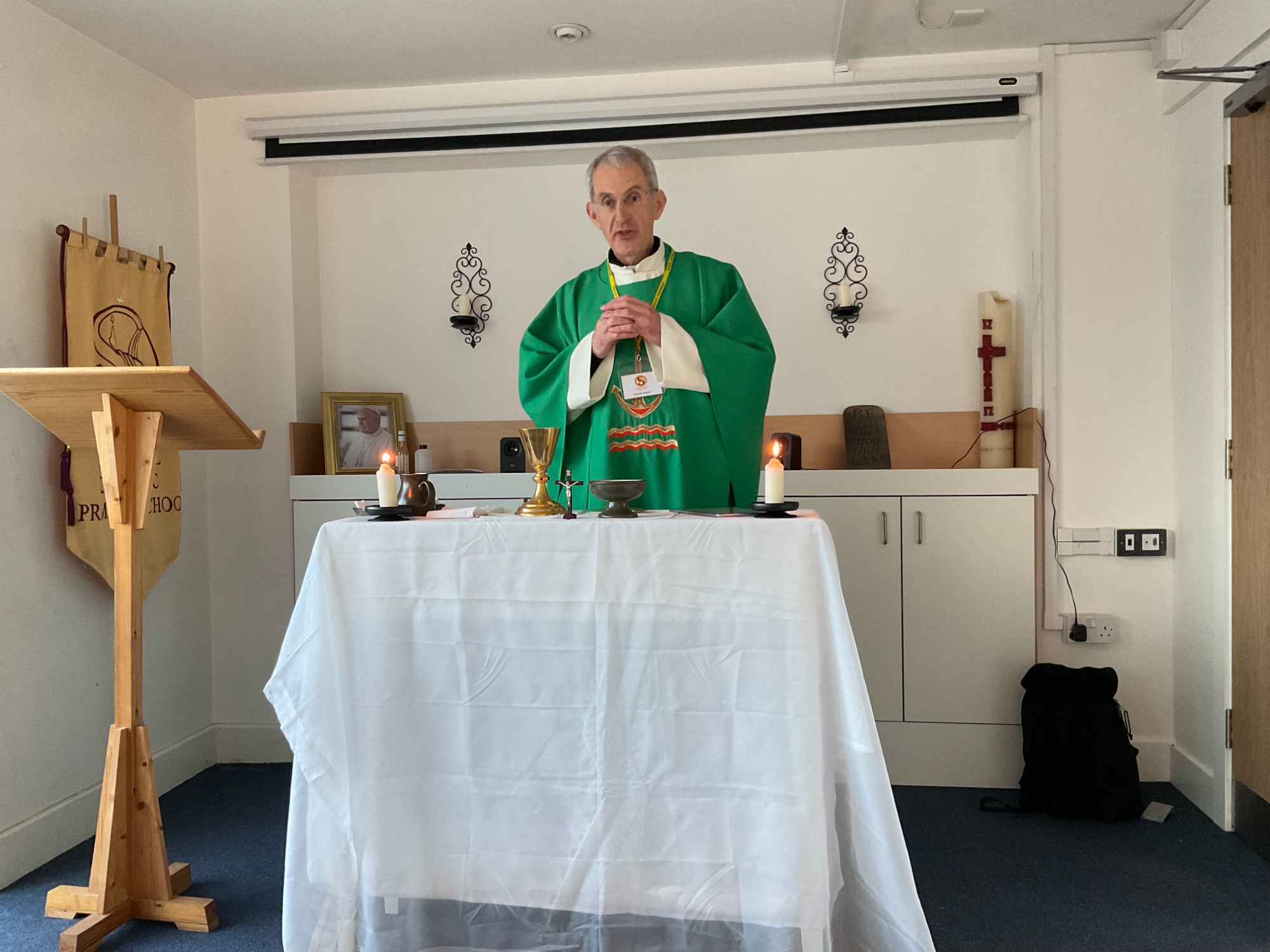 Staff mass in the school chapel