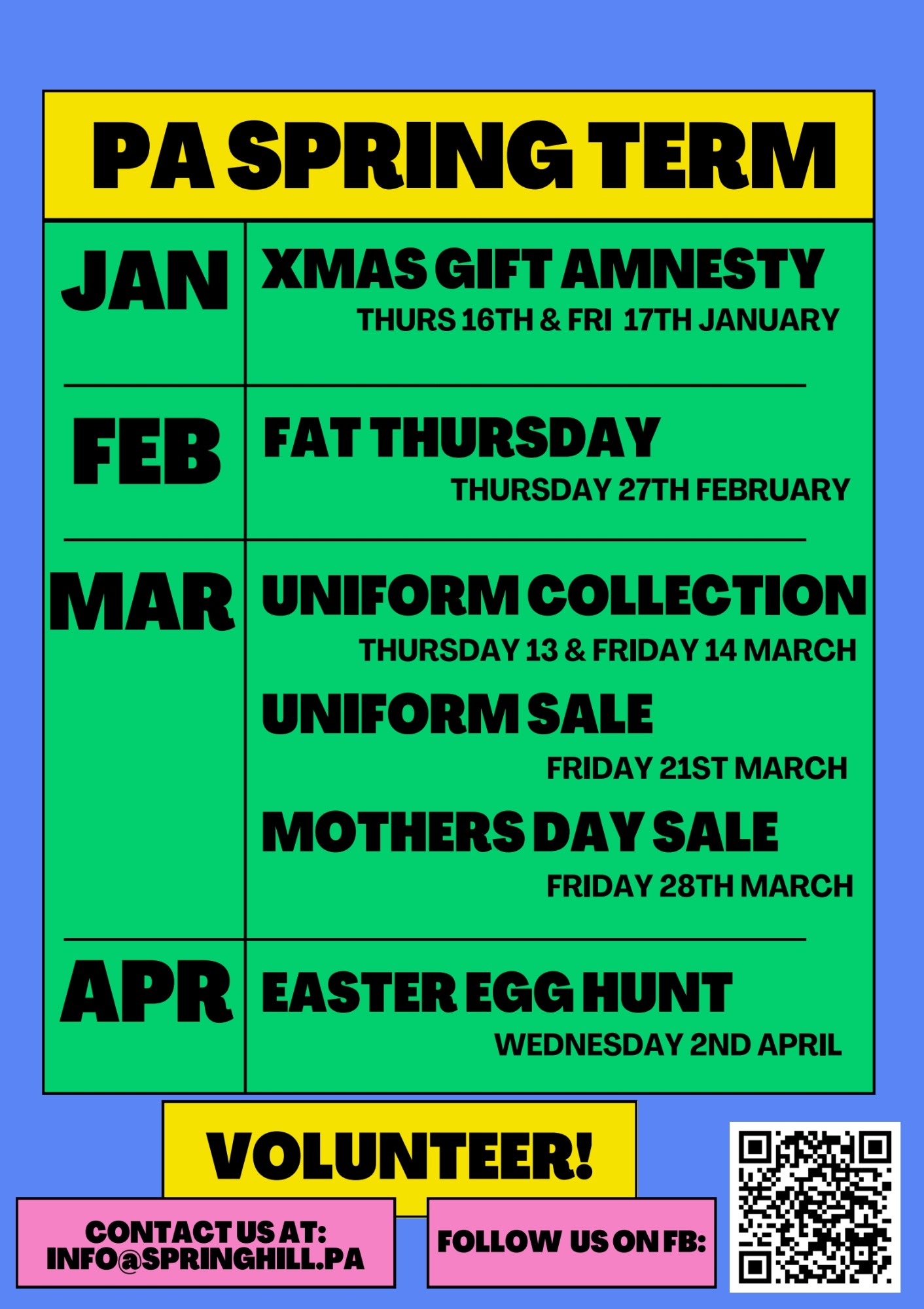 Poster Parents Association spring events